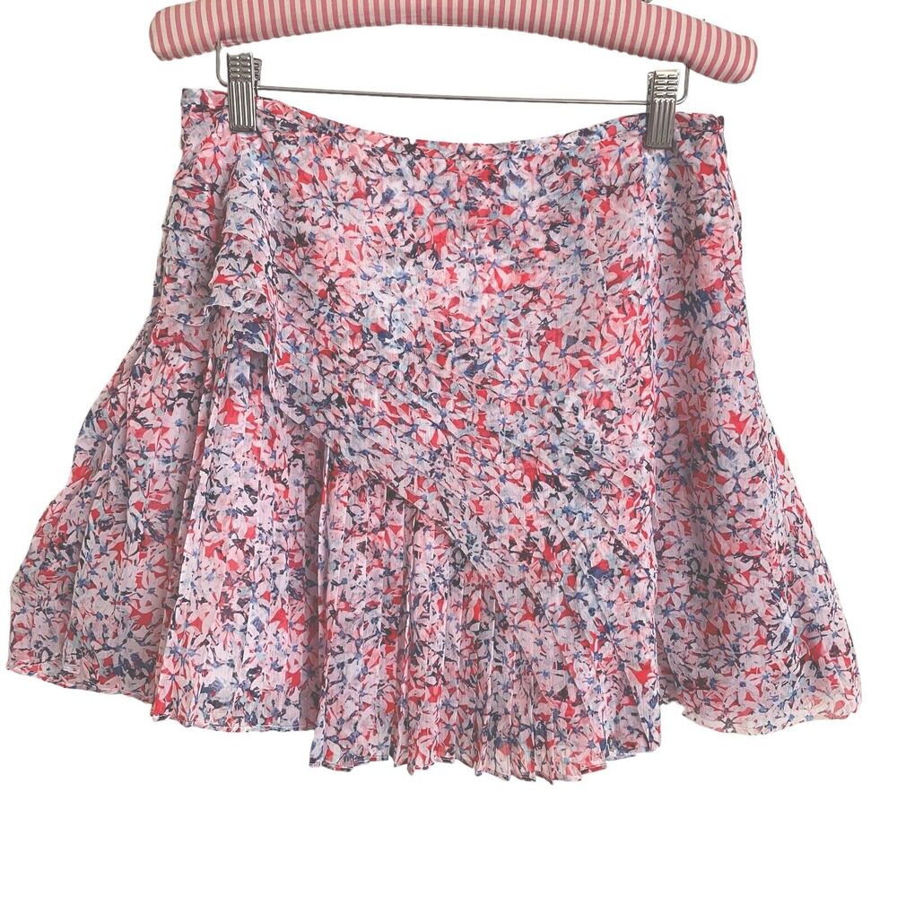 Banana Republic Skirt Size‎ 4 Pleated Cross Lined Chiffon in Floral Boho Sexy